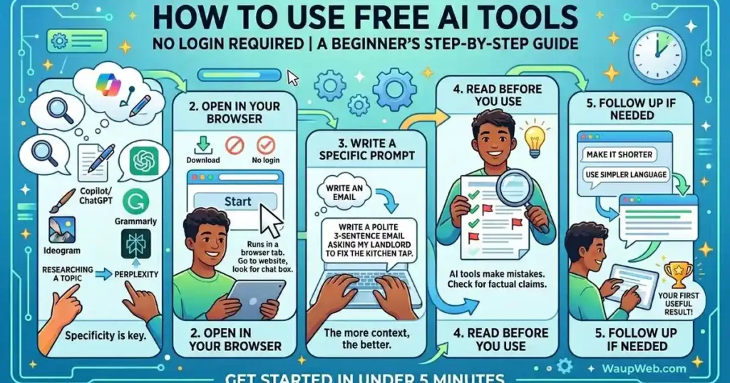 How to use free AI tools without sign up in 5 easy steps